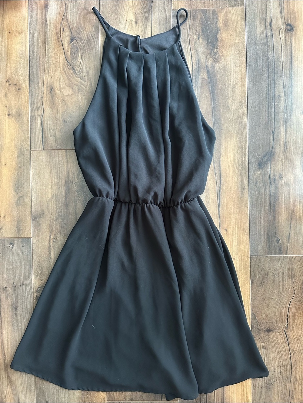 Windsor Black High Neck Skater Dress Open Back Fit & Flare Small